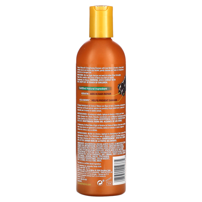 Creme Of Nature, Acai Berry & Keratin, Strengthening Shampoo, For Dry, Damaged Hair, 12 fl oz (354 ml)