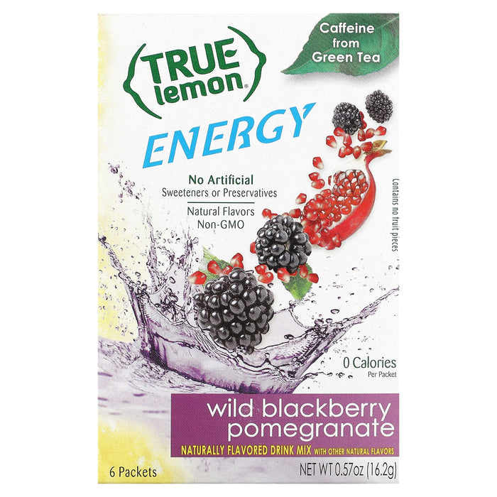 True Citrus, True Lemon, Energy, Blueberry Acai, 6 Packets, 0.095 oz (2.7 g) Each