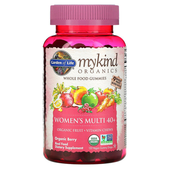 Garden of Life, MyKind Organics, Women's Multi 40+, Organic Berry, 120 Vegan Gummy Drops