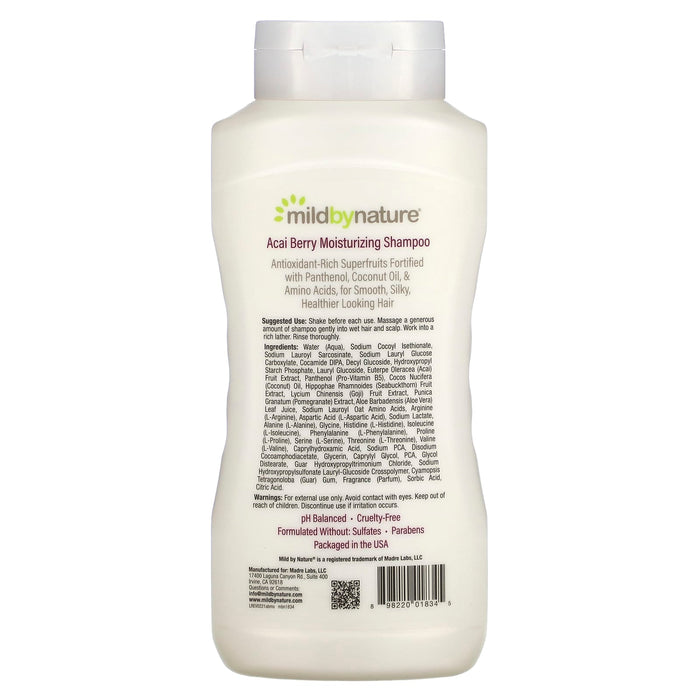 Mild By Nature, Acai Berry Moisturizing Shampoo, 16 fl oz (473 ml)