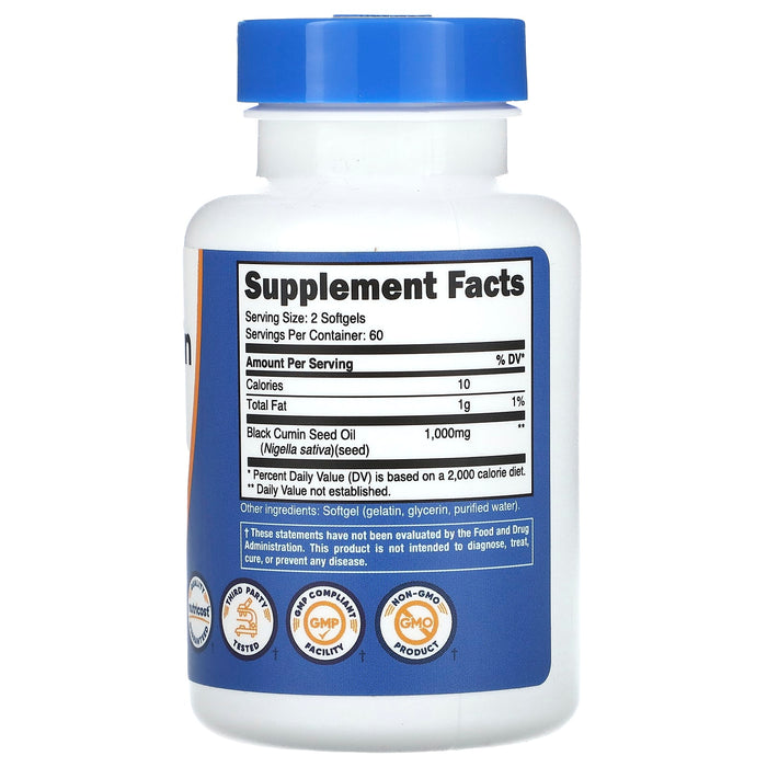 Nutricost, Black Cumin Seed Oil, 500 mg, 120 Softgels