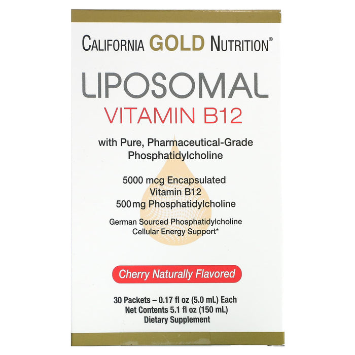 California Gold Nutrition, Liposomal Vitamin B12, 30 Packets, 0.17 fl oz (5 ml) Each