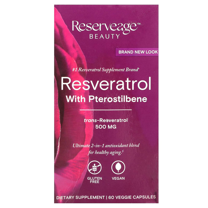 Reserveage Nutrition, Resveratrol with Pterostilbene , 500 mg, 60 Veggie Capsules