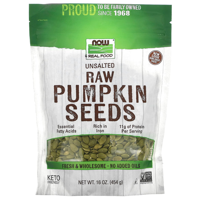 NOW Foods, Organic, Raw Pumpkin Seeds, Unsalted, 12 oz (340 g)