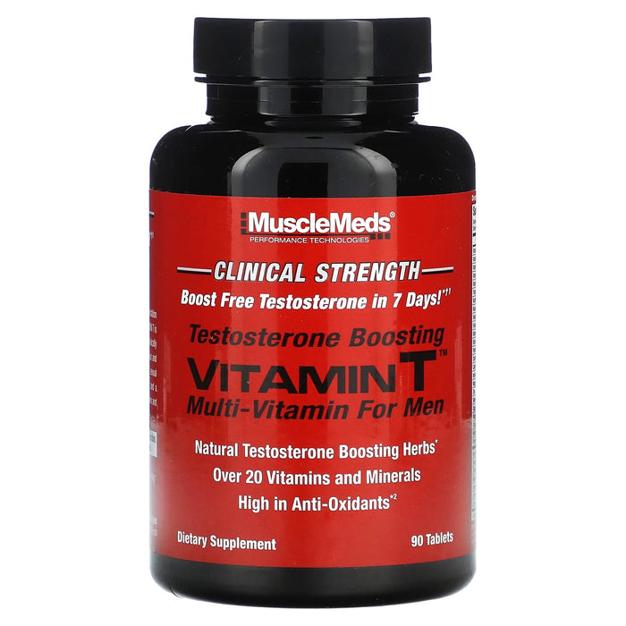 MuscleMeds, Vitamin T, Testosterone Boosting Multi-Vitamin For Men, 90 Tablets