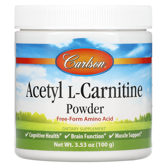 Carlson, Acetyl L-Carnitine Powder, Free-Form Amino Acid, 3.53 oz (100 g)