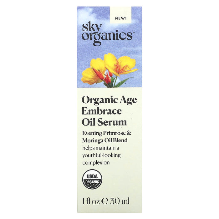 Sky Organics, Organic Age Embrace Oil Serum, Evening Primrose & Moringa Oil Blend, 1 fl oz (30 ml)