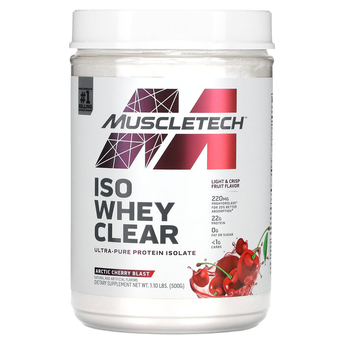 MuscleTech, ISO Whey Clear, Ultra-Pure Protein Isolate, Arctic Cherry Blast, 1.1 lbs (500 g)