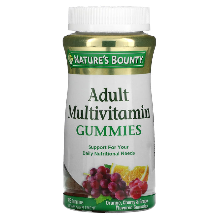 Nature's Bounty, Adult Multivitamin Gummies, Orange, Cherry & Grape, 75 Gummies