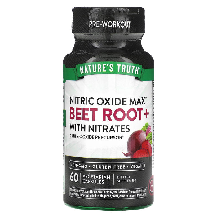 Nature's Truth, Nitric Oxide, Beet Root+ with Nitrates, 60 Vegetarian Capsules