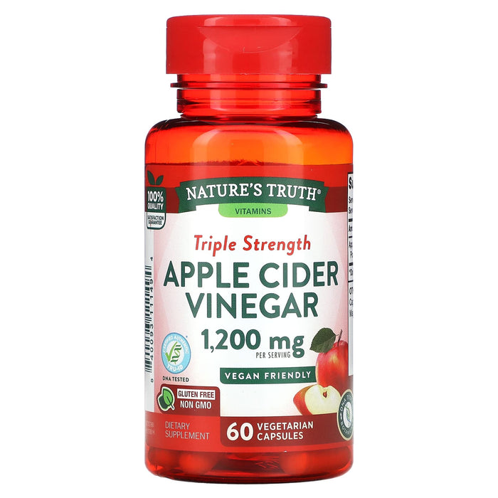Nature's Truth, Triple Strength Apple Cider Vinegar, 600 mg, 60 Vegetarian Capsules