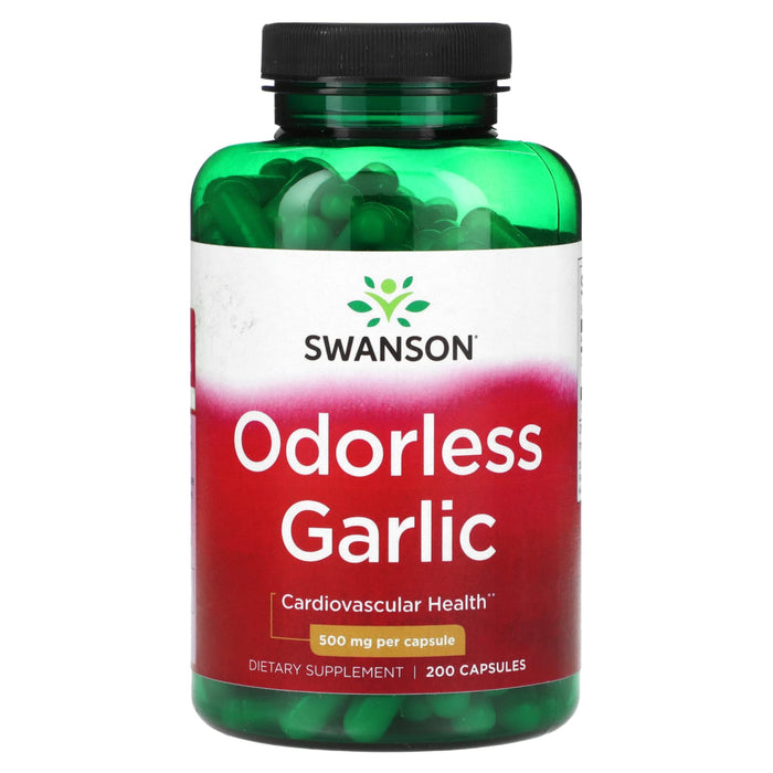 Swanson, Odorless Garlic, 500 mg, 200 Capsule