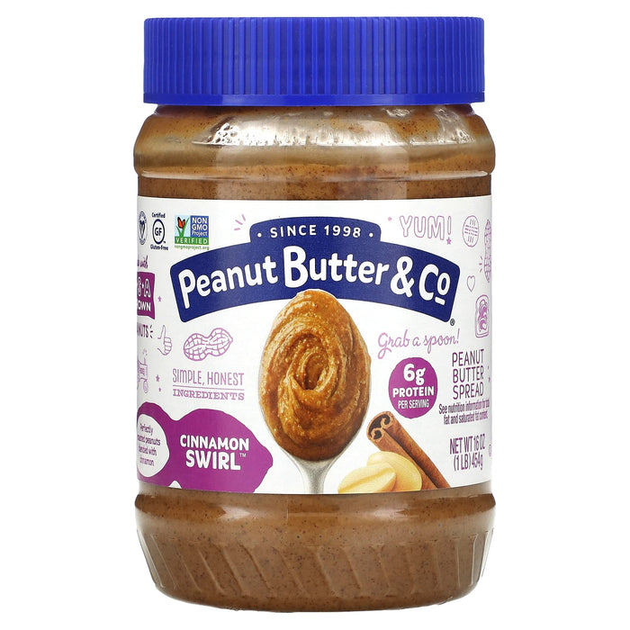 Peanut Butter & Co., Peanut Butter Spread, Cinnamon Swirl, 1 lb (454 g)