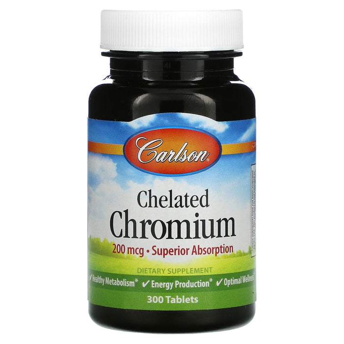 Carlson, Chelated Chromium, 200 mcg, 100 Tablets