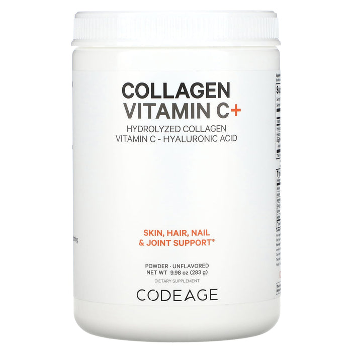 Codeage, Collagen Vitamin C + Powder, Unflavored, 9.98 oz (283 g)