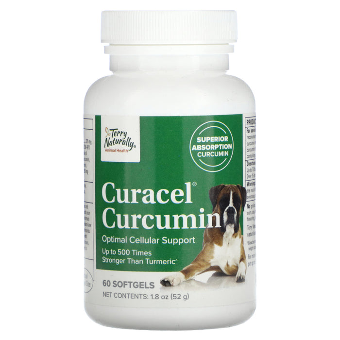 Terry Naturally, Curacel Curcumin, Optimal Cellular Support, For Dogs, 60 Softgels, 1.8 oz (52 g)