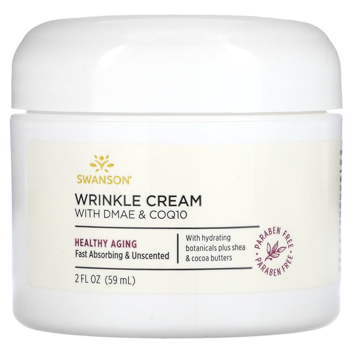 Swanson, Wrinkle Cream With DMAE & CoQ10, 2 fl oz (59 ml)