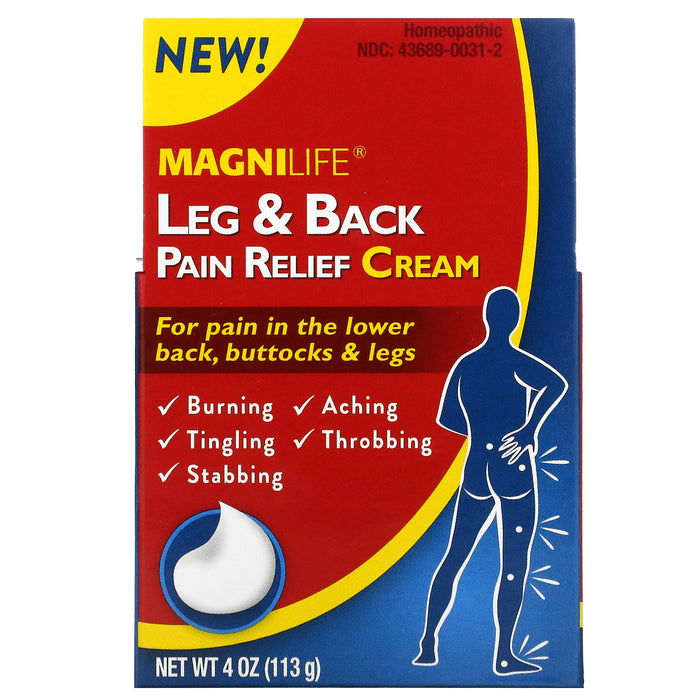 MagniLife, Leg & Back Pain Relief Cream, 4 oz (113 g)