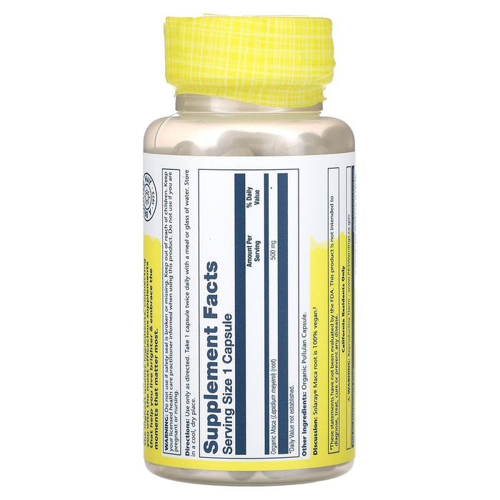 Solaray, Organic Maca, 500 mg, 100 Organic Capsules
