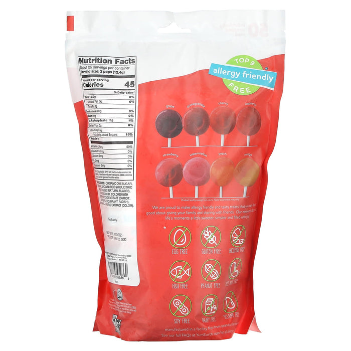 YumEarth, Organic Strawberry Pops, Strawberry Smash, 14 Pops, 3.1 oz (87 g)