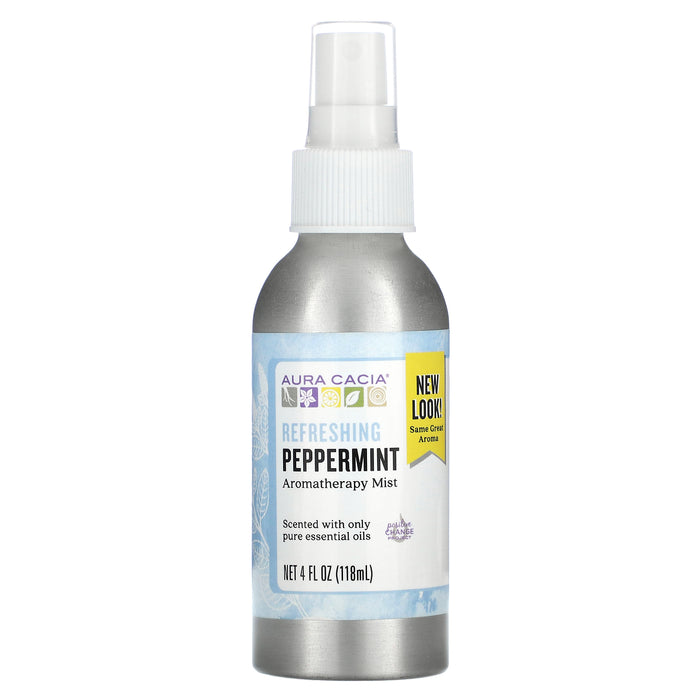Aura Cacia, Aromatherapy Mist, Refreshing Peppermint, 4 fl oz (118 ml)