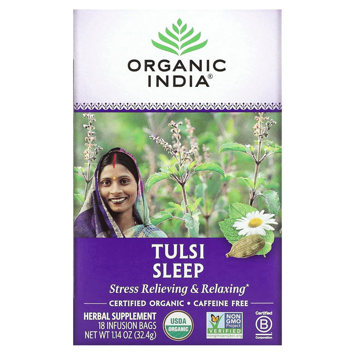 Organic India, Tulsi Tea, Green, 18 Infusion Bags, 1.21 oz (34.2 g)