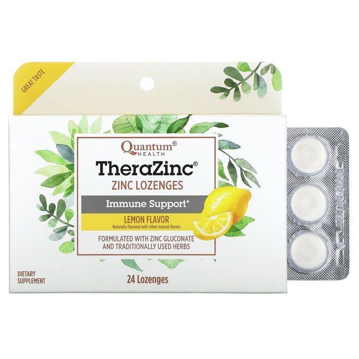 Quantum Health, TheraZinc, Immune Support, Lemon, 24 Lozenges