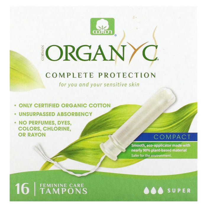 Organyc, Organic Tampons, Compact, Regular, 16 Tampons
