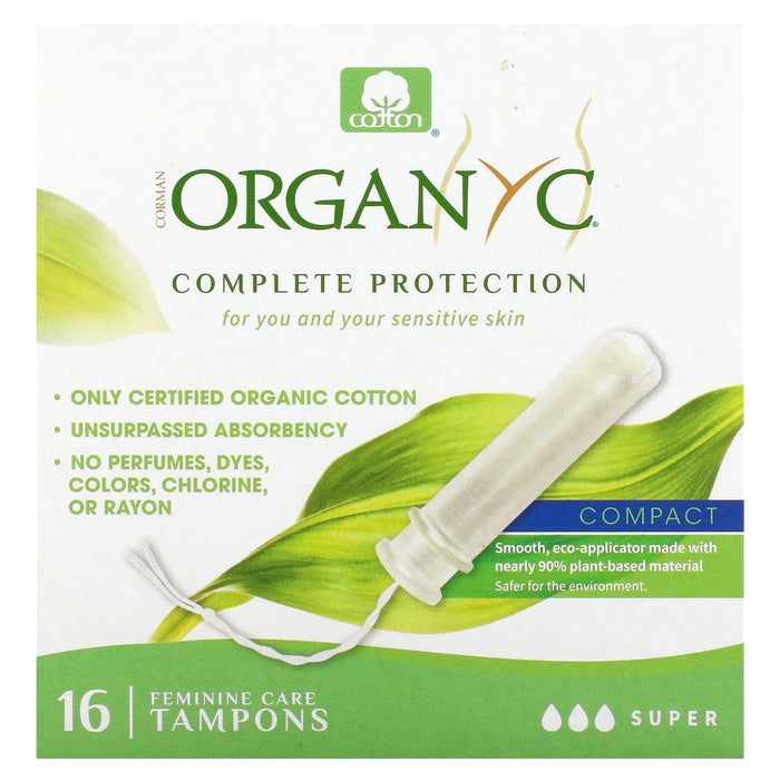 Organyc, Organic Tampons, Compact, Super Plus, 16 Tampons