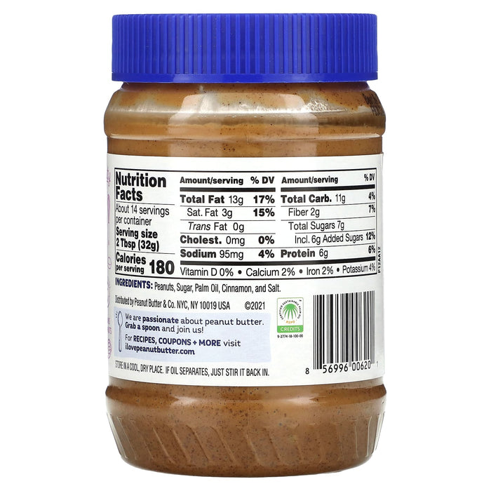 Peanut Butter & Co., Peanut Butter Spread, Cinnamon Swirl, 1 lb (454 g)