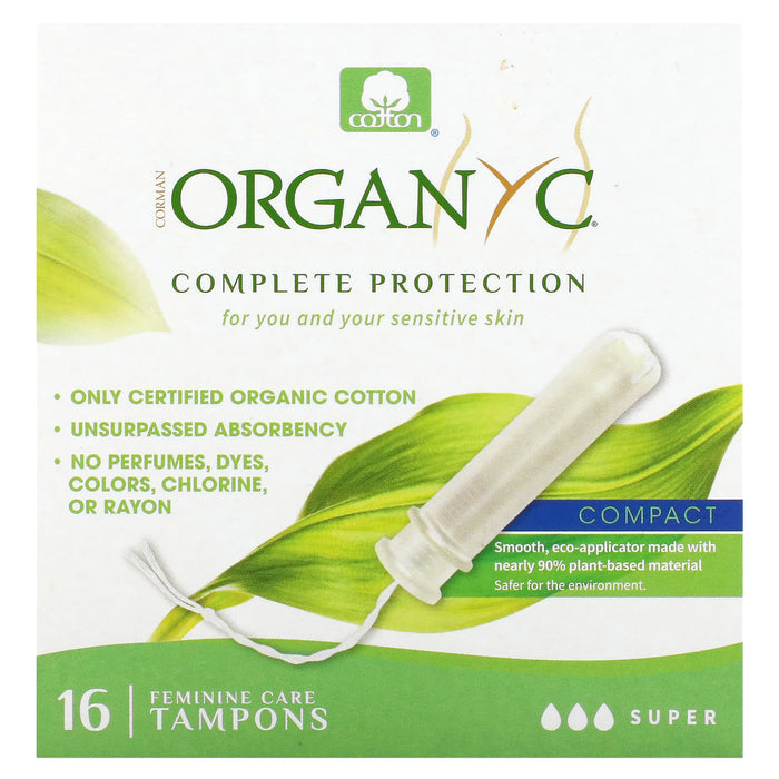 Organyc, Organic Tampons, Compact, Super, 16 Tampons