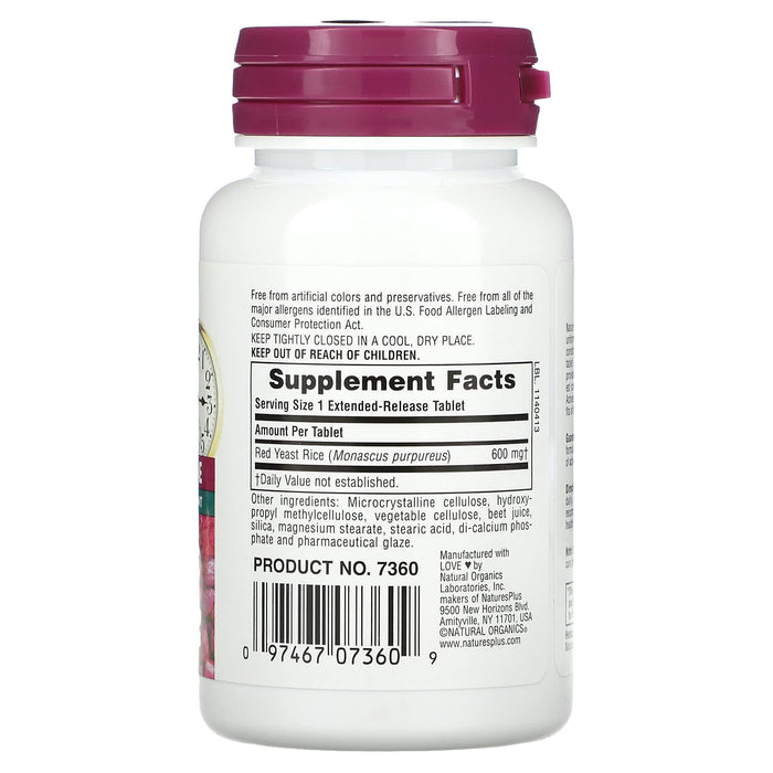 NaturesPlus, Herbal Actives, Red Yeast Rice, 600 mg, 30 Tablets