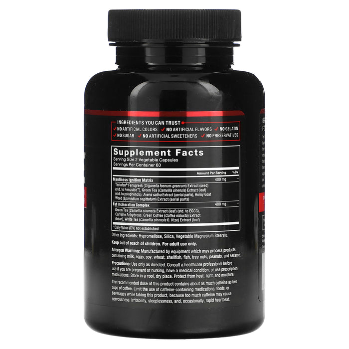 Force Factor, Test X180 Ignite, Total Testosterone Booster & Fat Burner, 120 Capsules