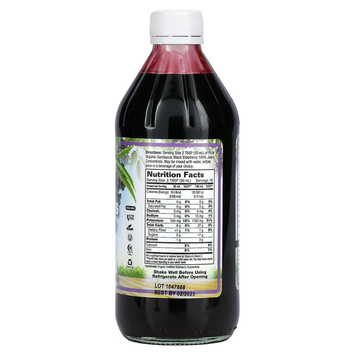 Dynamic Health, Pure Sambucus Black Elderberry, 100% Juice Concentrate, Unsweetened, 16 fl oz (473 ml)