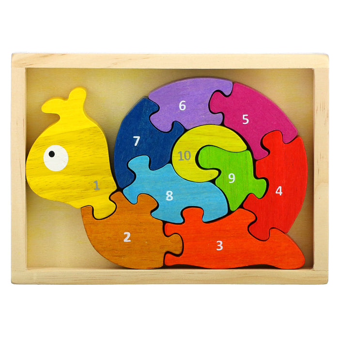 Begin Again Toys, Number Snail, Teach & Play Puzzle, 2+ Years, 10 Piece Set