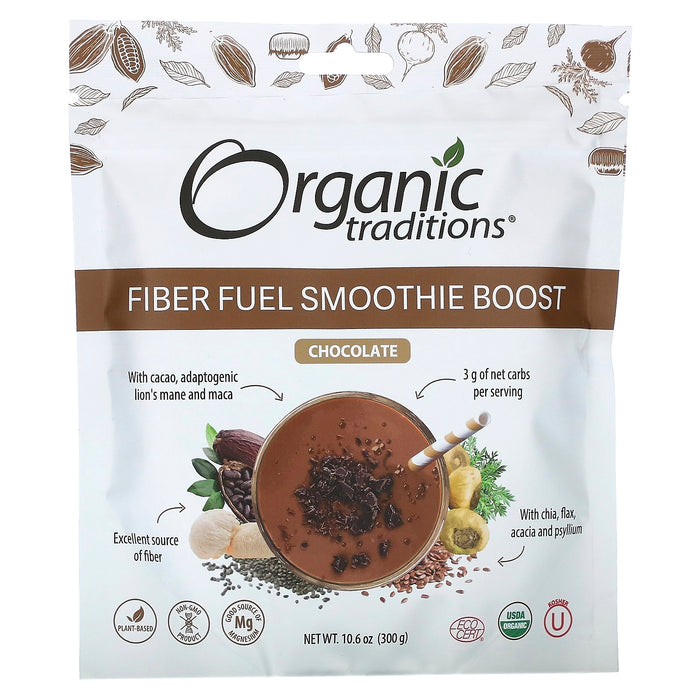 Organic Traditions, Fiber Fuel Smoothie Boost, Berry, 10.6 oz (300 g)