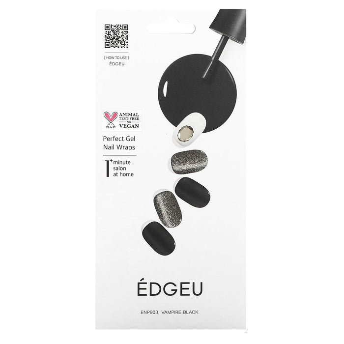 Edgeu, Perfect Gel Nail Wraps, ENA315, Very Peri Trick, 16 Piece Strips Set