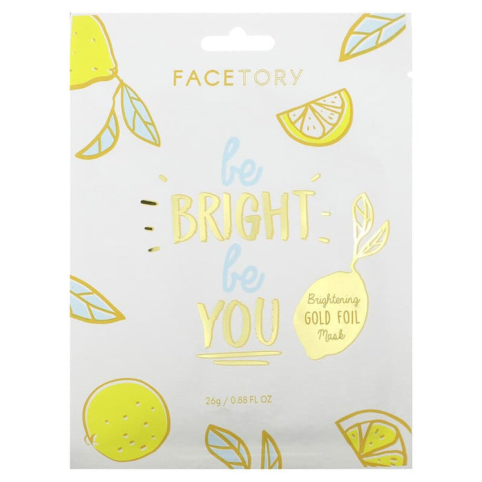 FaceTory, Be Bright Be You, Brightening Gold Foil Beauty Mask, 1 Sheet, 0.88 fl oz (26 g)