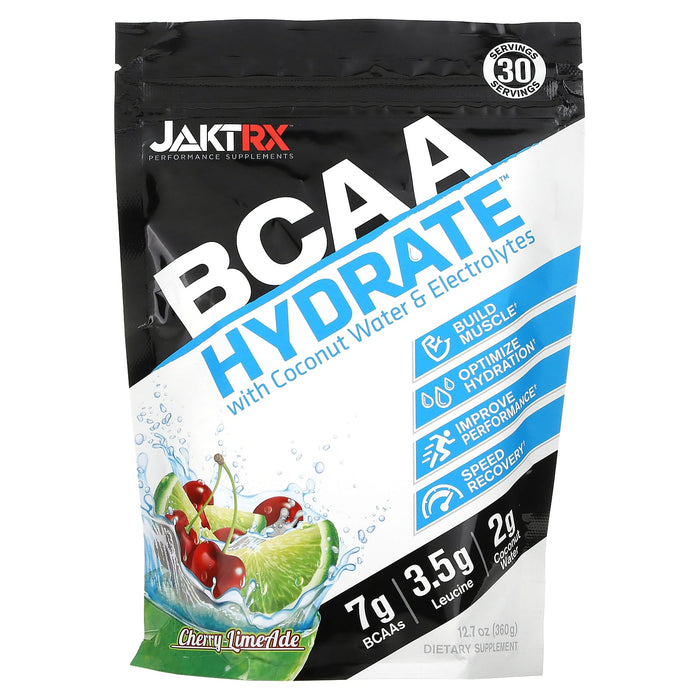JAKTRX, BCAA Hydrate With Coconut Water & Electrolytes, Cherry Limeade, 12.7 oz (360)