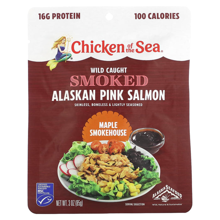 Chicken of the Sea, Wild Caught Smoked Alaskan Pink Salmon, Maple Smokehouse, 3 oz (85 g)