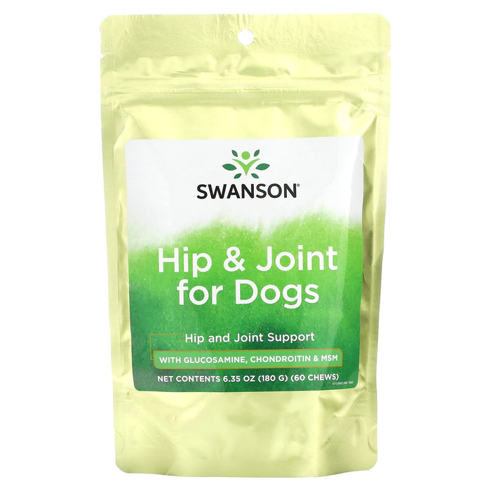Swanson, Hip & Joint For Dogs with Glucosamine, Chondroitin & MSM, 60 Chews, 6.35 oz (180 g)