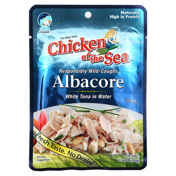 Chicken of the Sea, Wild-Caught Albacore, White Tuna in Water, 2.5 oz (70 g)