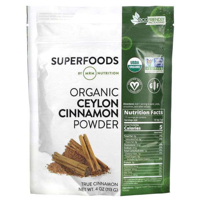 MRM Nutrition, Organic Ceylon Cinnamon Powder, 4 oz (113 g)