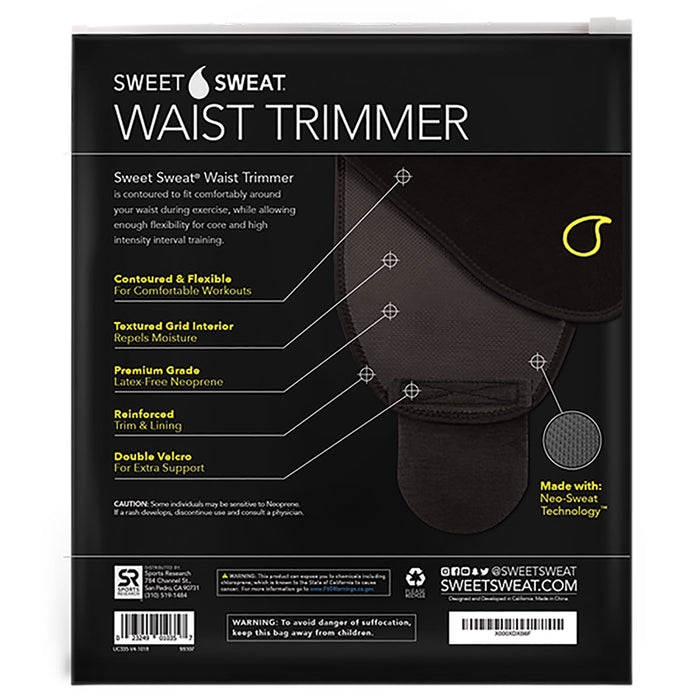 Sweet Sweat Waist Trimmer, by Sports Research - XX-Large, Black/Yellow