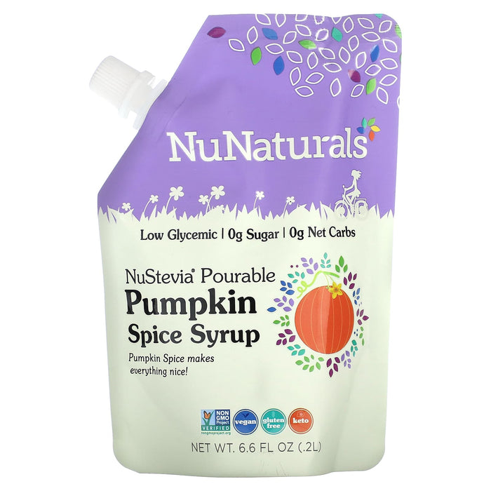NuNaturals, NuStevia Pourable Pumpkin Spice Syrup, 6.6 fl oz (0.2 l)