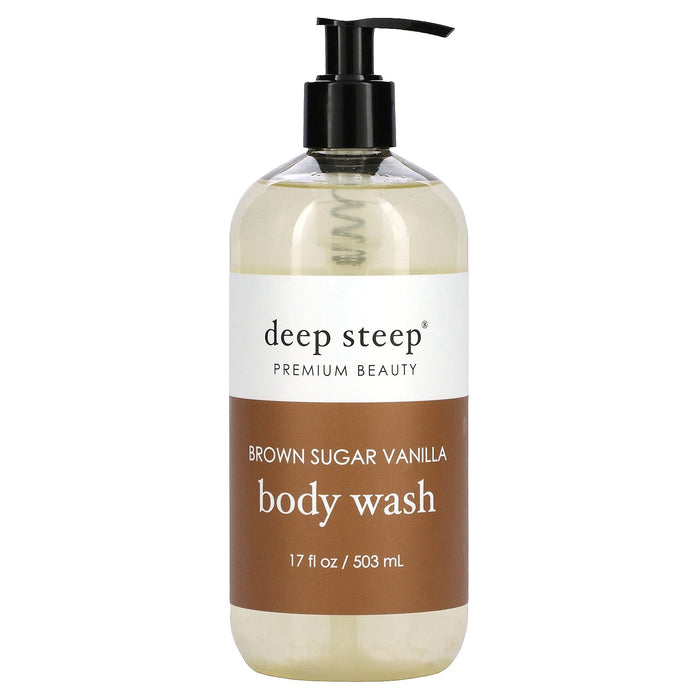 Deep Steep, Body Wash, Brown Sugar Vanilla, 17 fl oz (503 ml)