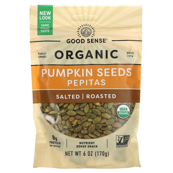 Good Sense, Organic Pumpkin Seeds Pepitas, Salted, Roasted, 6 oz (170 g)