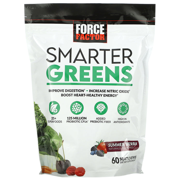 Force Factor, Smarter Greens, Summer Berry, 60 Soft Chews
