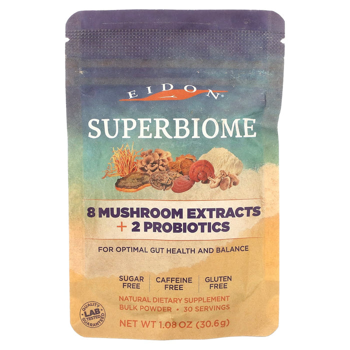 Eidon Mineral Supplements, Superbiome, 8 Mushroom Extracts + 2 Probiotics, 1.08 oz (30.6 g)