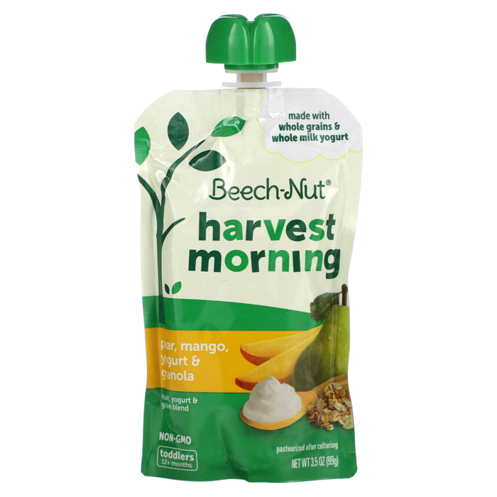 Beech-Nut, Fruit, Yogurt & Grain Blend, Harvest Morning, 12+ Months, Banana, Blueberries, Yogurt & Granola, 3.5 oz (99 g)